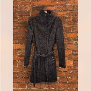 T Tahari Herringbone Eva Wool-Blend Trench Coat NWT